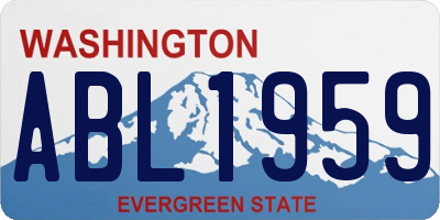 WA license plate ABL1959