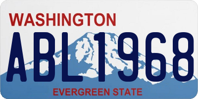 WA license plate ABL1968