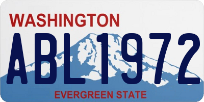 WA license plate ABL1972