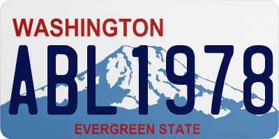WA license plate ABL1978