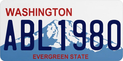WA license plate ABL1980