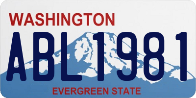 WA license plate ABL1981