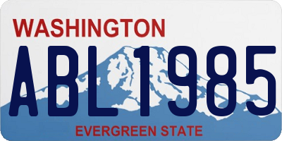 WA license plate ABL1985