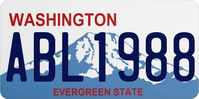 WA license plate ABL1988