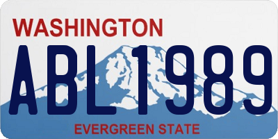 WA license plate ABL1989