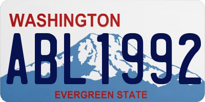 WA license plate ABL1992