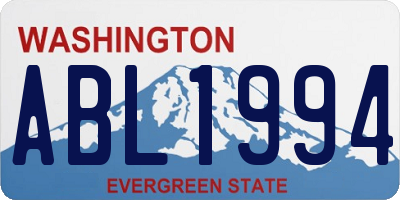 WA license plate ABL1994
