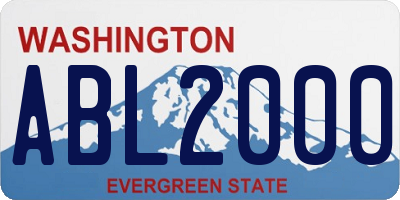 WA license plate ABL2000