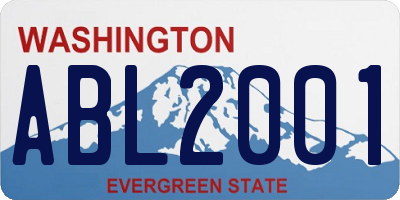 WA license plate ABL2001