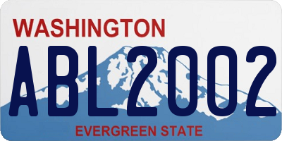 WA license plate ABL2002