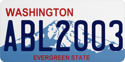 WA license plate ABL2003
