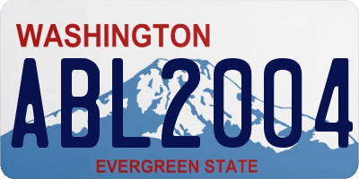 WA license plate ABL2004