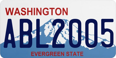 WA license plate ABL2005