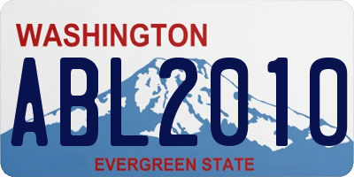 WA license plate ABL2010