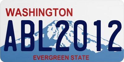 WA license plate ABL2012