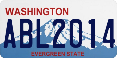 WA license plate ABL2014
