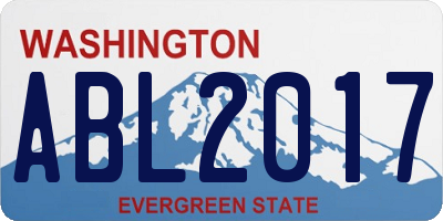 WA license plate ABL2017