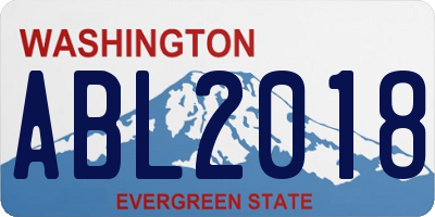 WA license plate ABL2018