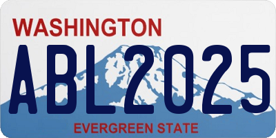 WA license plate ABL2025