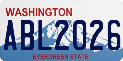 WA license plate ABL2026