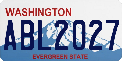 WA license plate ABL2027