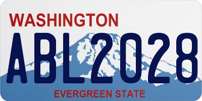 WA license plate ABL2028