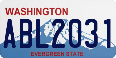 WA license plate ABL2031