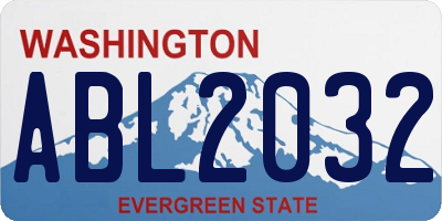 WA license plate ABL2032