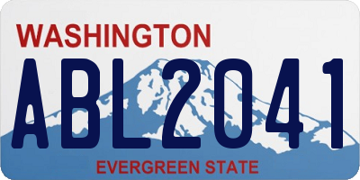 WA license plate ABL2041