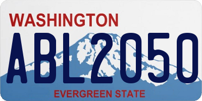 WA license plate ABL2050