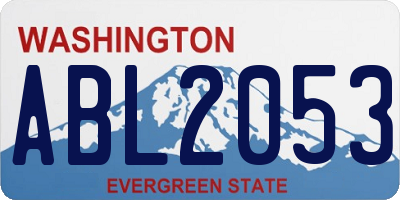 WA license plate ABL2053