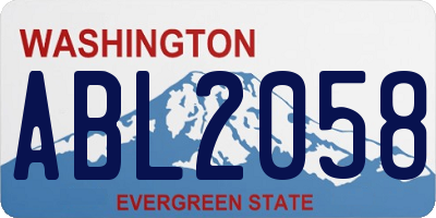 WA license plate ABL2058