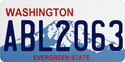 WA license plate ABL2063