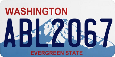 WA license plate ABL2067