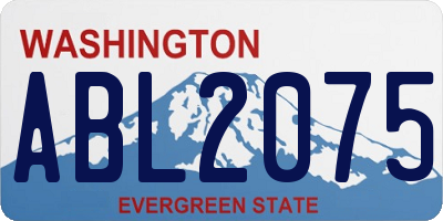WA license plate ABL2075