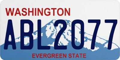 WA license plate ABL2077