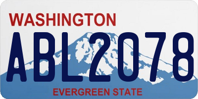 WA license plate ABL2078