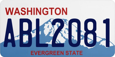WA license plate ABL2081