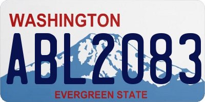 WA license plate ABL2083