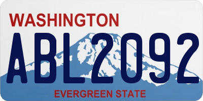 WA license plate ABL2092