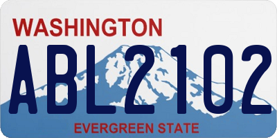 WA license plate ABL2102
