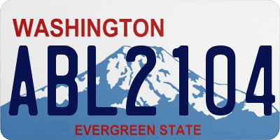 WA license plate ABL2104