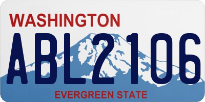WA license plate ABL2106
