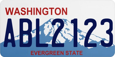WA license plate ABL2123