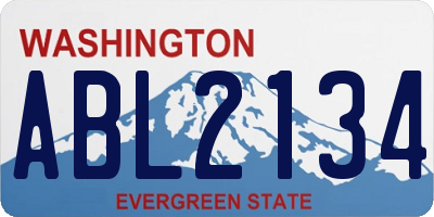 WA license plate ABL2134