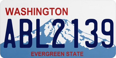 WA license plate ABL2139