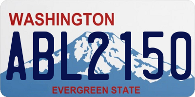 WA license plate ABL2150