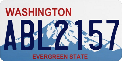 WA license plate ABL2157