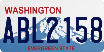 WA license plate ABL2158