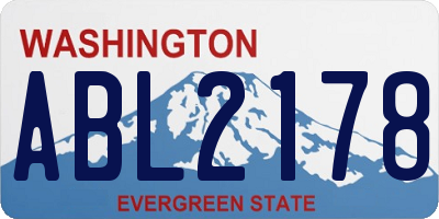 WA license plate ABL2178